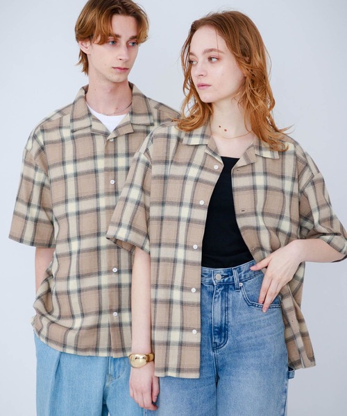 SSZ 20AW 18OMB SHIRTS オンブレチェックシャツ セール】SHIPS: オンブレ チェック オープンカラー シャツ