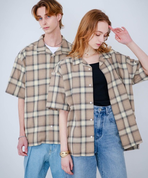 【80s】オンブレ チェックシャツ 着画あり 茶系 ourlegacy 70s TOWNCRAFT オンブレチェック ウールシャツ L - Sixpacjoe