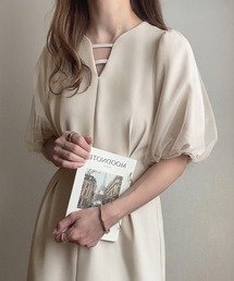 FILLOU（FILLOU）の「チュールスリーブタイトワンピース【ペチスカートセット】（ワンピース）」