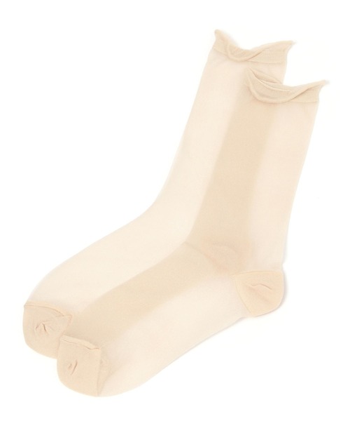 GLOBAL WORK Smile Seed Store（グローバルワーク スマイルシードストア）の「シアーハイクルーソックス/112303（ソックス/靴下・レディース・ベージュ系その他/ブラック・FREE）」の2枚目の写真