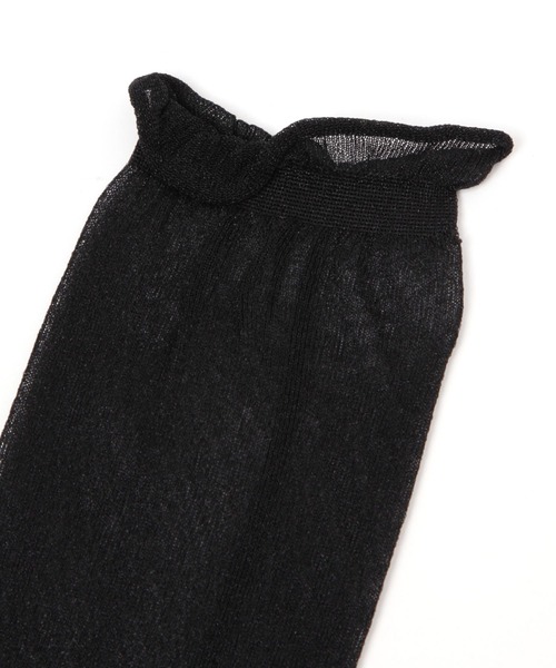 GLOBAL WORK Smile Seed Store（グローバルワーク スマイルシードストア）の「シアーハイクルーソックス/112303（ソックス/靴下・レディース・ベージュ系その他/ブラック・FREE）」の3枚目の写真
