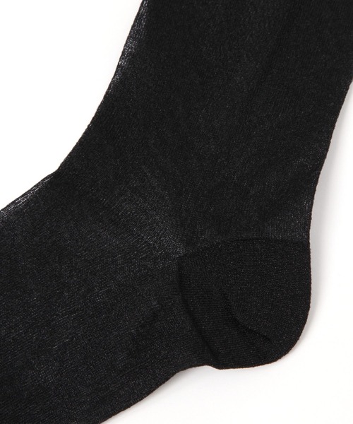 GLOBAL WORK Smile Seed Store（グローバルワーク スマイルシードストア）の「シアーハイクルーソックス/112303（ソックス/靴下・レディース・ベージュ系その他/ブラック・FREE）」の4枚目の写真