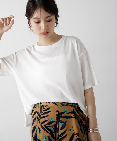N.(N. Natural Beauty Basic)(エヌエヌナチュラルビューティーベーシック)の「◆スラブ天竺シアーカットソー(Tシャツ/カットソー・レディース・ホワイト/ピンク/チャコールグレー・MEDIUM)」の2枚目の写真