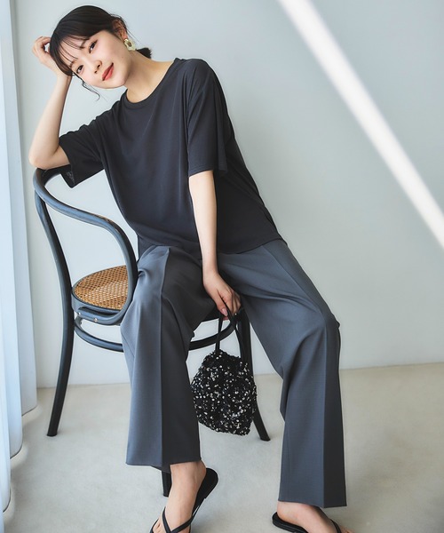 N.(N. Natural Beauty Basic)(エヌエヌナチュラルビューティーベーシック)の「◆スラブ天竺シアーカットソー(Tシャツ/カットソー・レディース・ホワイト/ピンク/チャコールグレー・MEDIUM)」の3枚目の写真