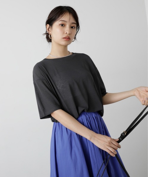 N.(N. Natural Beauty Basic)(エヌエヌナチュラルビューティーベーシック)の「◆スラブ天竺シアーカットソー(Tシャツ/カットソー・レディース・ホワイト/ピンク/チャコールグレー・MEDIUM)」の16枚目の写真