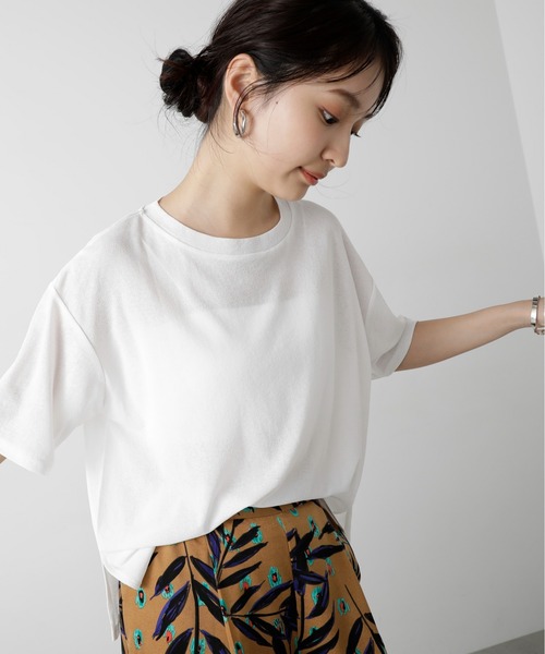 N.(N. Natural Beauty Basic)(エヌエヌナチュラルビューティーベーシック)の「◆スラブ天竺シアーカットソー(Tシャツ/カットソー・レディース・ホワイト/ピンク/チャコールグレー・MEDIUM)」の11枚目の写真