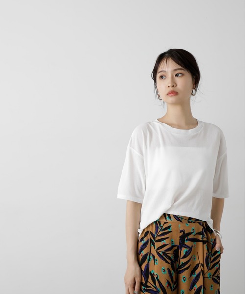 N.(N. Natural Beauty Basic)(エヌエヌナチュラルビューティーベーシック)の「◆スラブ天竺シアーカットソー(Tシャツ/カットソー・レディース・ホワイト/ピンク/チャコールグレー・MEDIUM)」の12枚目の写真