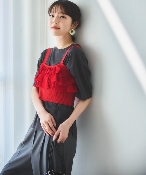 N.(N. Natural Beauty Basic)(エヌエヌナチュラルビューティーベーシック)の「◆スラブ天竺シアーカットソー(Tシャツ/カットソー・レディース・ホワイト/ピンク/チャコールグレー・MEDIUM)」の5枚目の写真