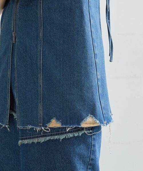 Kastane(カスタネ)の「【SET UP対応】デニムビスチェチュニック(キャミソール・レディース・ブルー系その他5/ブルー系その他2/ブラック・FREE)」の6枚目の写真