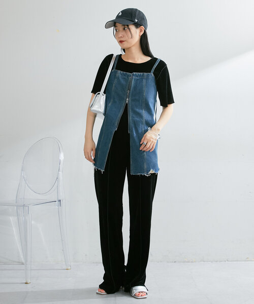 Kastane デニムビスチェチュニック セール】【SET UP対応】デニムビスチェチュニック（キャミソール
