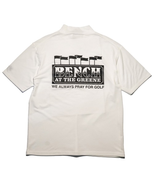 BENCH AT THE GREENE GOLF(ベンチアットザグリーンゴルフ)の「BENCH AT THE GREENE GOLF / EMBRO MOCK NECK SHIRT/ゴルフウェア 接触冷感・吸水速乾・消臭加工(Tシャツ/カットソー・メンズ・ブラック/オフホワイト/グリーン・MEDIUM/LARGE/X-LARGE)」の10枚目の写真
