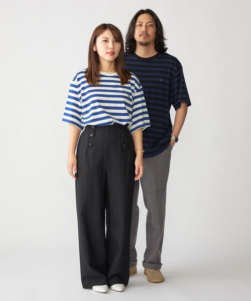 SHIPS(シップス)の「【WEB限定】SHIPS: ワンポイント ロゴ フレンチ ボーダー Tシャツ(Tシャツ/カットソー・メンズ・ブルー/ブラック/ネイビー・SMALL/MEDIUM/LARGE/X-LARGE)」の13枚目の写真