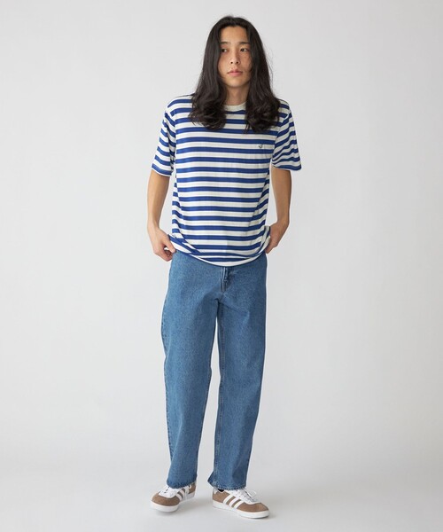SHIPS(シップス)の「【WEB限定】SHIPS: ワンポイント ロゴ フレンチ ボーダー Tシャツ(Tシャツ/カットソー・メンズ・ブルー/ブラック/ネイビー・SMALL/MEDIUM/LARGE/X-LARGE)」の14枚目の写真