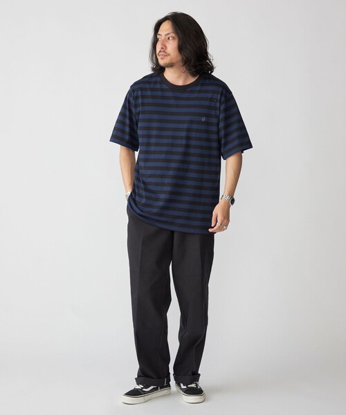 SHIPS(シップス)の「【WEB限定】SHIPS: ワンポイント ロゴ フレンチ ボーダー Tシャツ(Tシャツ/カットソー・メンズ・ブルー/ブラック/ネイビー・SMALL/MEDIUM/LARGE/X-LARGE)」の15枚目の写真