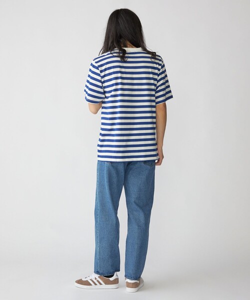 SHIPS(シップス)の「【WEB限定】SHIPS: ワンポイント ロゴ フレンチ ボーダー Tシャツ(Tシャツ/カットソー・メンズ・ブルー/ブラック/ネイビー・SMALL/MEDIUM/LARGE/X-LARGE)」の21枚目の写真