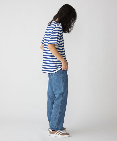 SHIPS(シップス)の「【WEB限定】SHIPS: ワンポイント ロゴ フレンチ ボーダー Tシャツ(Tシャツ/カットソー・メンズ・ブルー/ブラック/ネイビー・SMALL/MEDIUM/LARGE/X-LARGE)」の22枚目の写真