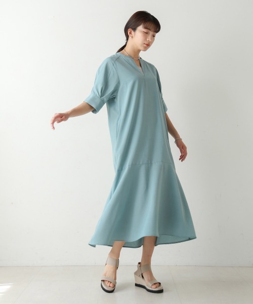 Bou Jeloud(ブージュルード)の「麻ライクキーネックワンピース(ワンピース・レディース・ネイビー/ブラック/ベージュ/ブルーグリーン・FREE)」の22枚目の写真