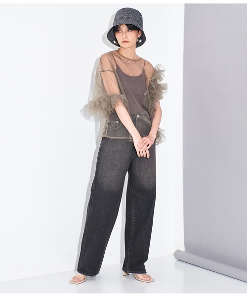 Settimissimo（セッティミッシモ）の「アシンメトリーチュールレースシアープルオーバー（Tシャツ/カットソー・レディース・グレー/アイボリー・FREE）」の18枚目の写真