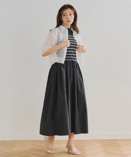 Droite lautreamont(ドロワットロートレアモン)の「ハイツイストボーダードッキングワンピース(ワンピース・レディース・ブラック系その他/グレー系その他/ダークネイビー・M/S)」の10枚目の写真
