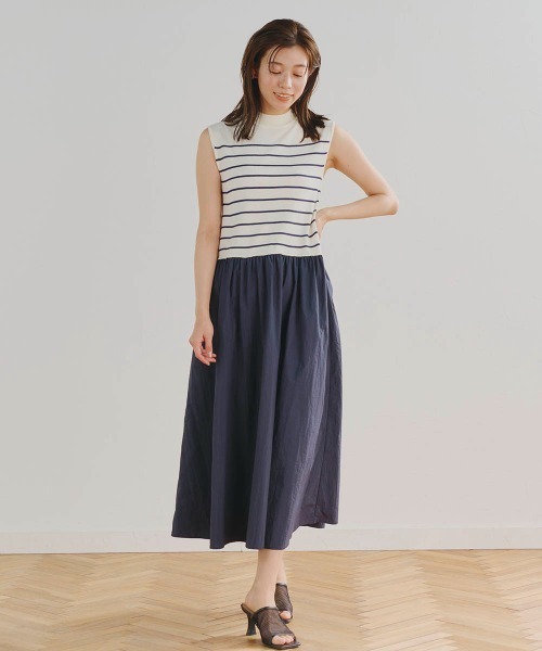 Droite lautreamont(ドロワットロートレアモン)の「ハイツイストボーダードッキングワンピース(ワンピース・レディース・ブラック系その他/グレー系その他/ダークネイビー・M/S)」の19枚目の写真