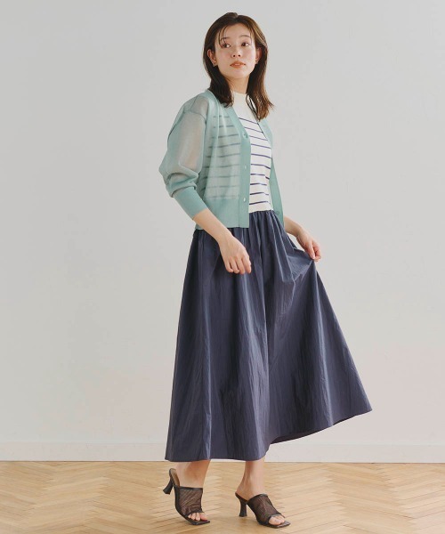 Droite lautreamont(ドロワットロートレアモン)の「ハイツイストボーダードッキングワンピース(ワンピース・レディース・ブラック系その他/グレー系その他/ダークネイビー・M/S)」の21枚目の写真