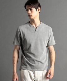 MONSIEUR NICOLE | 【ex/tra】千鳥サッカージャージー キーネックTシャツ(Tシャツ/カットソー)