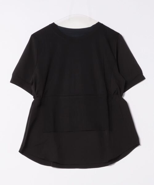 BANNER SELECT(バナーセレクト)の「異素材ドッキング5分袖ブラウス(Tシャツ/カットソー・レディース・ブラック/カーキ・FREE)」の19枚目の写真