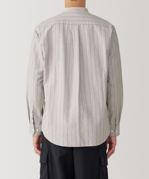 紳士 洗いざらしオックススタンドカラー長袖シャツ（シャツ/ブラウス