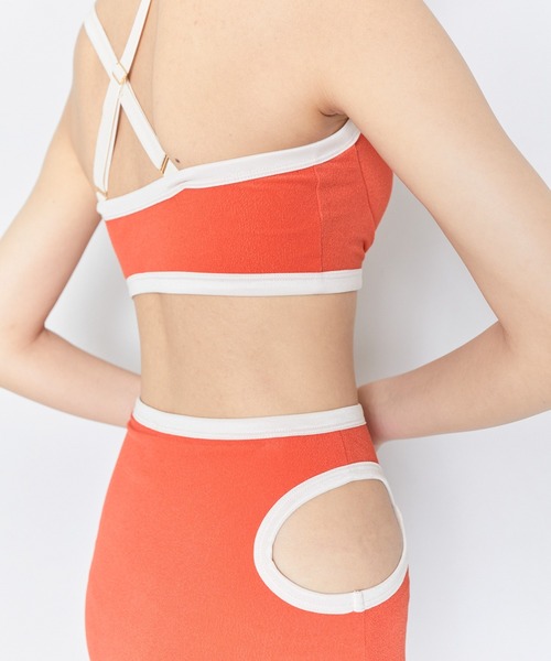 THINGS THAT MATTER（シングス ザット マター）の「RECYCLING PILE SWIM BRALETTE / リサイクリングパイルスイムブラレット（水着・レディース・レッド/ブラック・2/1）」の9枚目の写真