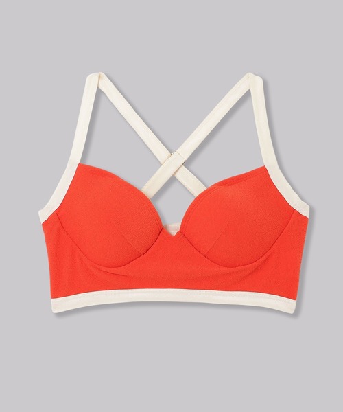 THINGS THAT MATTER（シングス ザット マター）の「RECYCLING PILE SWIM BRALETTE / リサイクリングパイルスイムブラレット（水着・レディース・レッド/ブラック・2/1）」の6枚目の写真