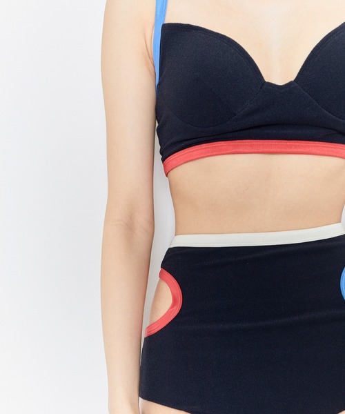 THINGS THAT MATTER（シングス ザット マター）の「RECYCLING PILE SWIM BRALETTE / リサイクリングパイルスイムブラレット（水着・レディース・レッド/ブラック・2/1）」の22枚目の写真