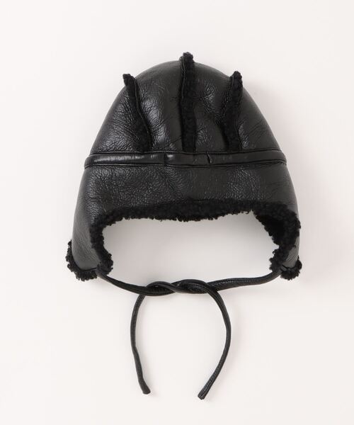 MAKE YOUR DAY（メイクユアデイ）の「ボアフライトキャップ（キャップ・キッズ・ブラック/アイボリー・50/52/54/56）」の4枚目の写真