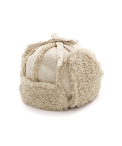 MAKE YOUR DAY（メイクユアデイ）の「ボアフライトキャップ（キャップ・キッズ・ブラック/アイボリー・50/52/54/56）」の2枚目の写真