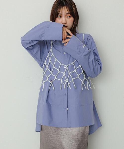 SENSE OF PLACE by URBAN RESEARCH(センスオブプレイスバイアーバンリサーチ)の「チュニックルーズシャツ(Tシャツ/カットソー・レディース・チャコールグレー/オフホワイト/ライトブルー/ブルー系その他/グレー系その他・ONE)」の14枚目の写真