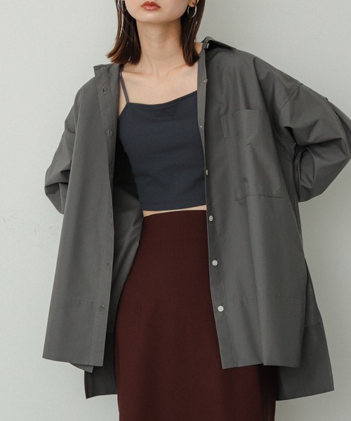 SENSE OF PLACE by URBAN RESEARCH（センスオブプレイスバイアーバンリサーチ）の「チュニックルーズシャツ（Tシャツ/カットソー・レディース・チャコールグレー/オフホワイト/ライトブルー/ブルー系その他/グレー系その他・ONE）」の6枚目の写真