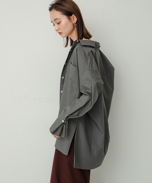SENSE OF PLACE by URBAN RESEARCH（センスオブプレイスバイアーバンリサーチ）の「チュニックルーズシャツ（Tシャツ/カットソー・レディース・チャコールグレー/オフホワイト/ライトブルー/ブルー系その他/グレー系その他・ONE）」の8枚目の写真