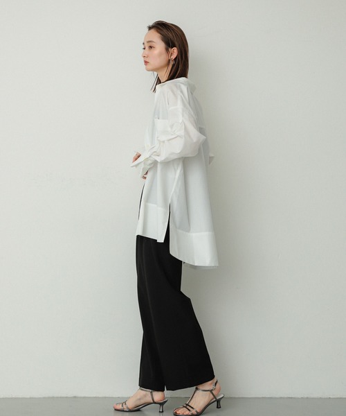 SENSE OF PLACE by URBAN RESEARCH（センスオブプレイスバイアーバンリサーチ）の「チュニックルーズシャツ（Tシャツ/カットソー・レディース・チャコールグレー/オフホワイト/ライトブルー/ブルー系その他/グレー系その他・ONE）」の21枚目の写真