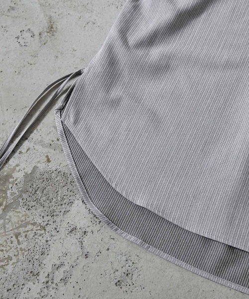 CLEL（クレイル）の「【CLEL】Herringbone TR Side Lace Skipper Shirt /ヘリンボーンTRサイドレーススキッパーシャツ（シャツ/ブラウス・メンズ・グレー/ブルー系/チャコールグレー/ブラック・L/M/S/XS）」の8枚目の写真