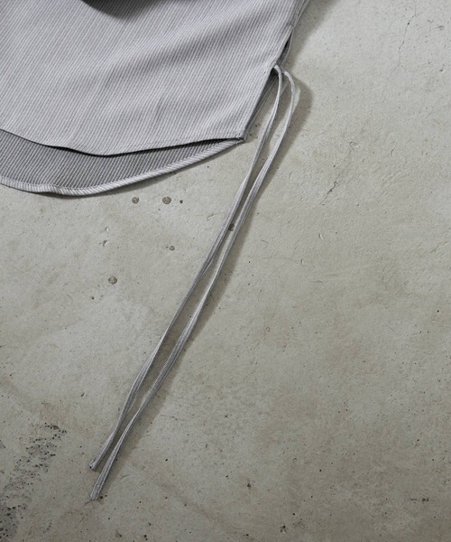 CLEL（クレイル）の「【CLEL】Herringbone TR Side Lace Skipper Shirt /ヘリンボーンTRサイドレーススキッパーシャツ（シャツ/ブラウス・メンズ・グレー/ブルー系/チャコールグレー/ブラック・L/M/S/XS）」の9枚目の写真
