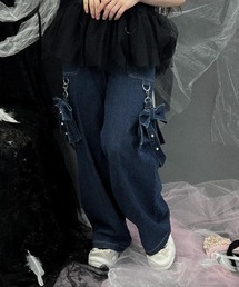 axes femme POETIQUE | リボンボンテージパンツ(デニムパンツ)