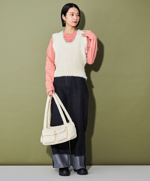 CITEN（シテン）の「＜CITEN＞ モコモコ Uネック ニットベスト（ベスト