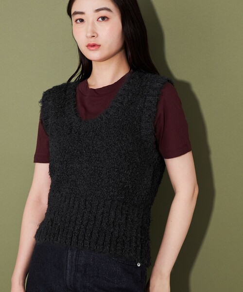 CITEN（シテン）の「＜CITEN＞ モコモコ Uネック ニットベスト