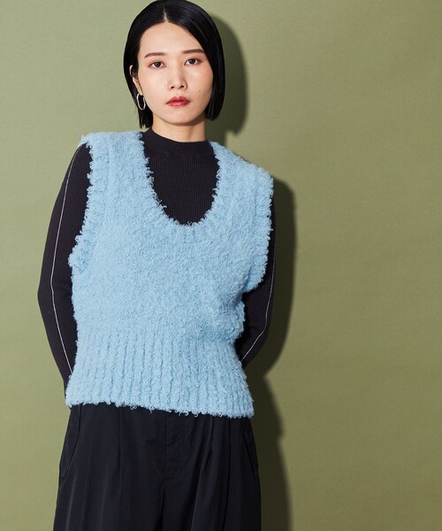 CITEN（シテン）の「＜CITEN＞ モコモコ Uネック ニットベスト