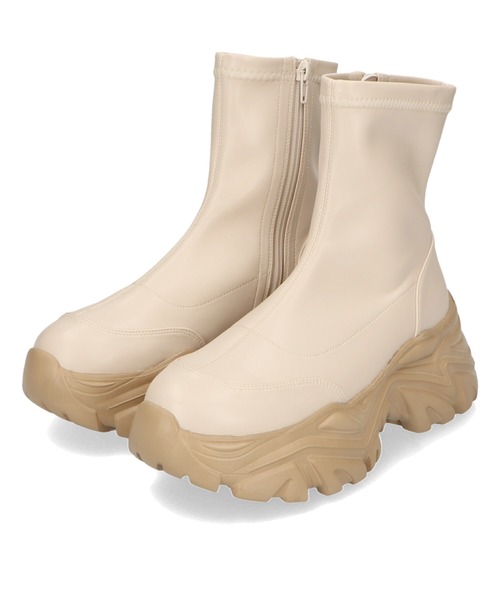 ORiental TRaffic（オリエンタルトラフィック）の「【 厚底 】 軽量 スニーカーソール ショートブーツ 41412（ブーツ・レディース・ホワイト/レッド/ブラック・S/LL/L/M）」の20枚目の写真