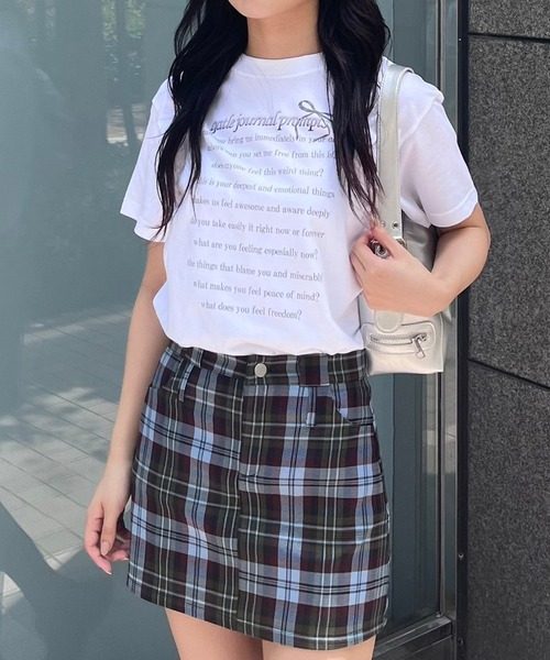 fiere(フィエール)の「韓国っぽリボンプリントTシャツ(Tシャツ/カットソー・レディース・ホワイト・MEDIUM/LARGE/SMALL)」の6枚目の写真