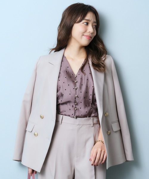(美品)JUSGLITTY♡ツイードダブル釦ジャケット JUSGLITTY（ジャスグリッティー）の「ツィードダブル釦