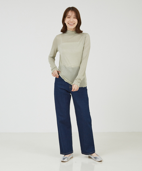 abahouse mavie（アバハウスマヴィ）の「【シアートップス】ラメメロウハイネックプルオーバー（Tシャツ/カットソー・レディース・ブラック/アイボリー/ホワイト・フリー）」の6枚目の写真