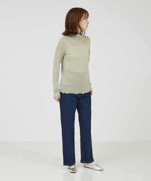 abahouse mavie（アバハウスマヴィ）の「【シアートップス】ラメメロウハイネックプルオーバー（Tシャツ/カットソー・レディース・ブラック/アイボリー/ホワイト・フリー）」の5枚目の写真