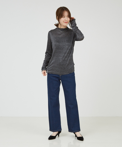 abahouse mavie（アバハウスマヴィ）の「【シアートップス】ラメメロウハイネックプルオーバー（Tシャツ/カットソー・レディース・ブラック/アイボリー/ホワイト・フリー）」の21枚目の写真