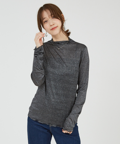 abahouse mavie（アバハウスマヴィ）の「【シアートップス】ラメメロウハイネックプルオーバー（Tシャツ/カットソー・レディース・ブラック/アイボリー/ホワイト・フリー）」の19枚目の写真